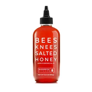 Bushwick Kitchen Bees Knees Salted Honey - Wildflower Honey Infused with Sea Salt - Sweet & Savory Flavor for Cheese, Toast, Desserts & More - Versatile & Delicious Topping for Any Dish - Made in the USA