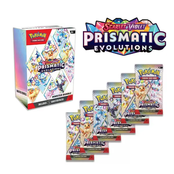 Pokmon TCG: Scarlet & Violet PRISMATIC EVOLUTIONS BOOSTER BUNDLE - 6 Booster Packs for Collectors - TikTok Shop Pokmon TCG: Scarlet & Violet PRISMATIC EVOLUTIONS BOOSTER BUNDLE - 6 Booster Packs for Collectors - TikTok Shop