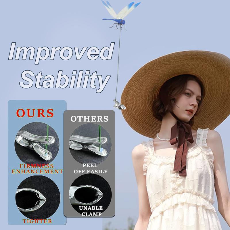 12 Pack Dragonfly Clip, Fake Dragonflies, Humming Bird Stakes Fake, Plastics Dragonfly for Garden Stakes Decor Yard Ornaments for Hat, Deer and Horse, Fly Scare Devices for Indoor Outdoor