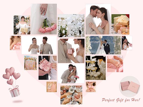 MEISSA Timeless Love Couples' Rings S925 Sterling Silver Mens Womens Matching Heart Diamond Wedding Band Size Adjustable Personalized Gift Engrave Promise Ring Minimalist Stackable Perfect Gift Women Wedding Bands for Women Engagement  Christmas Gifts