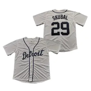 Men's White baseball jersey #29 White  interwoven fabric material, slightly elastic and breathable, suitable for baseball enthusiasts