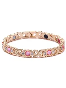 1pc Women's Magnetic Bracelet With Diamonds, Energy Magnet Bracelet, Modern Fashion Metal Wristband, All-match Daily Life, Gifts for Ladies, Partners, and Friends, Trendy Jewelry Gift, Valentine's Day Gift, Mother's Gift, Aesthetic Jewelry Gift