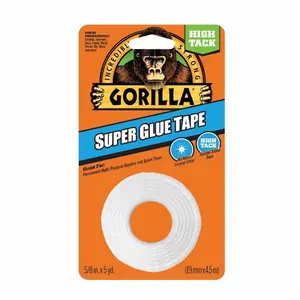 Gorilla  0.625 in. x 20 yard Super Glue Double Sided Tape - White - Pack of 6