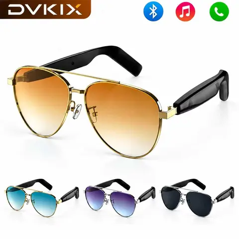 DVKIX Unisex Oval Sporty Wearable Smart Glasses 2026 - Bluetooth Audio Glasses with Noise Cancelling, Waterproof Design, Audio Interface, Sports Sunglasses for Music & Call Function, Ideal for Business, Casual Use