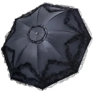 Lace Design Umbrella, Three-fold Umbrella, Sun Umbrella, Sunny and Rainy Folding Umbrella for Women