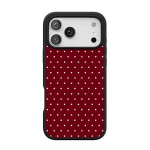 Casely iPhone 17 Pro Case | On the Dot | Maroon Polka Dot | Align Soft-Touch Flexible Bumper Case | Compatible with MagSafe