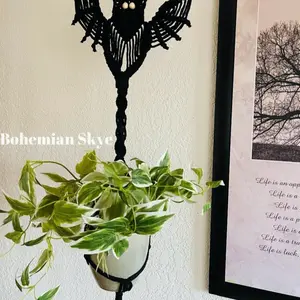 Halloween Macrame Bat Plant Hanger for Gothic Decoration and Gift Ideas Hanging Ornaments