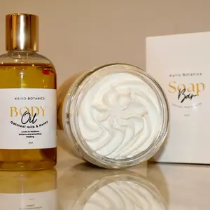 Oatmeal Milk & Honey  Body Oil & Butter Bundle - Whipped Body Butter with Shea & Kokum Butters for Soft Hydrated Skin