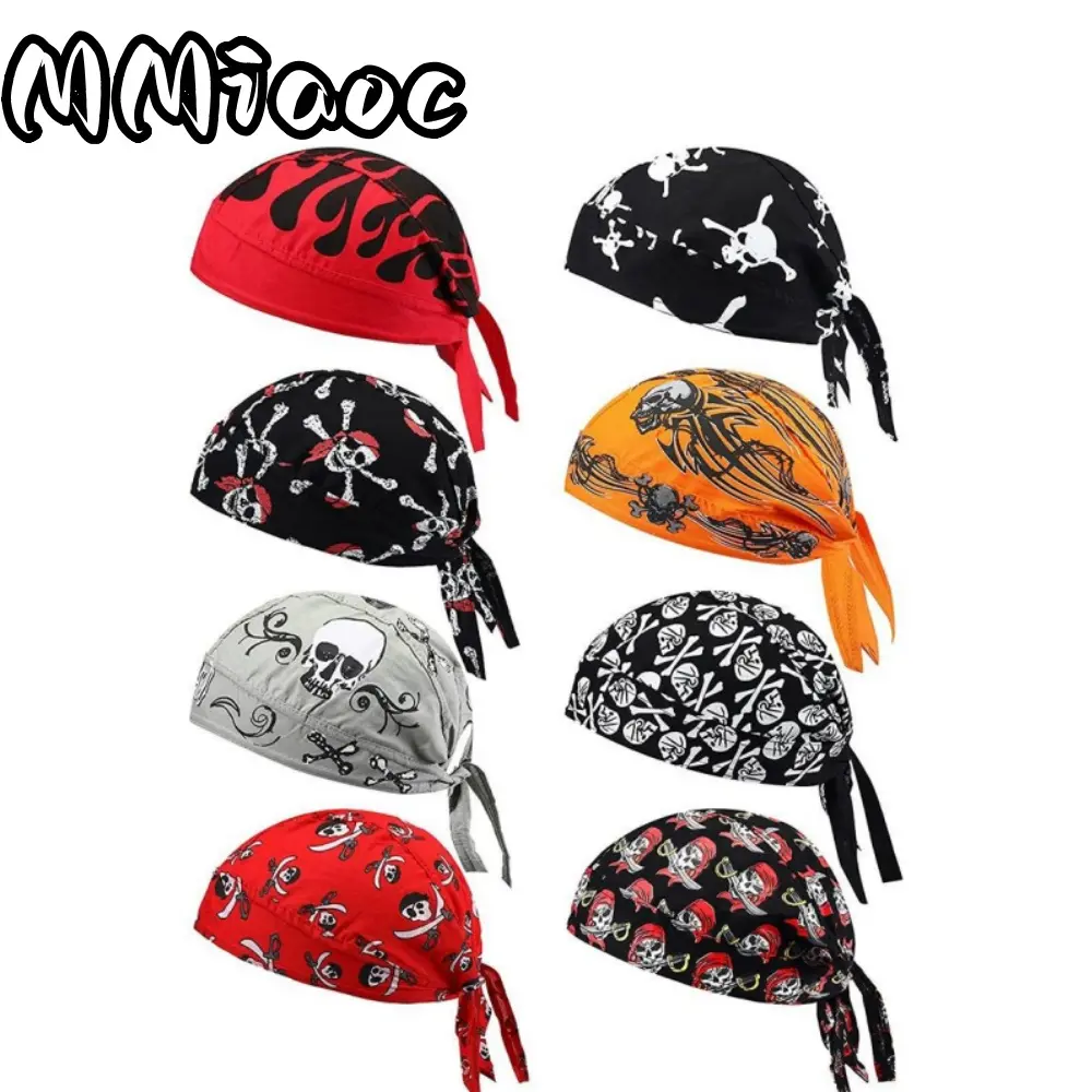 Set of 8 Do Rags with Skull Designs for Both  And Women, Sweat-Absorbing Cooling Durags for , Skeleton-Themed Cooling Headwear, Liners for Cycling And Motorcycling, Halloween-Themed Skeleton Caps, Perfect for Gifts, Celebrations, Travel ﻿  bonnets S  men,