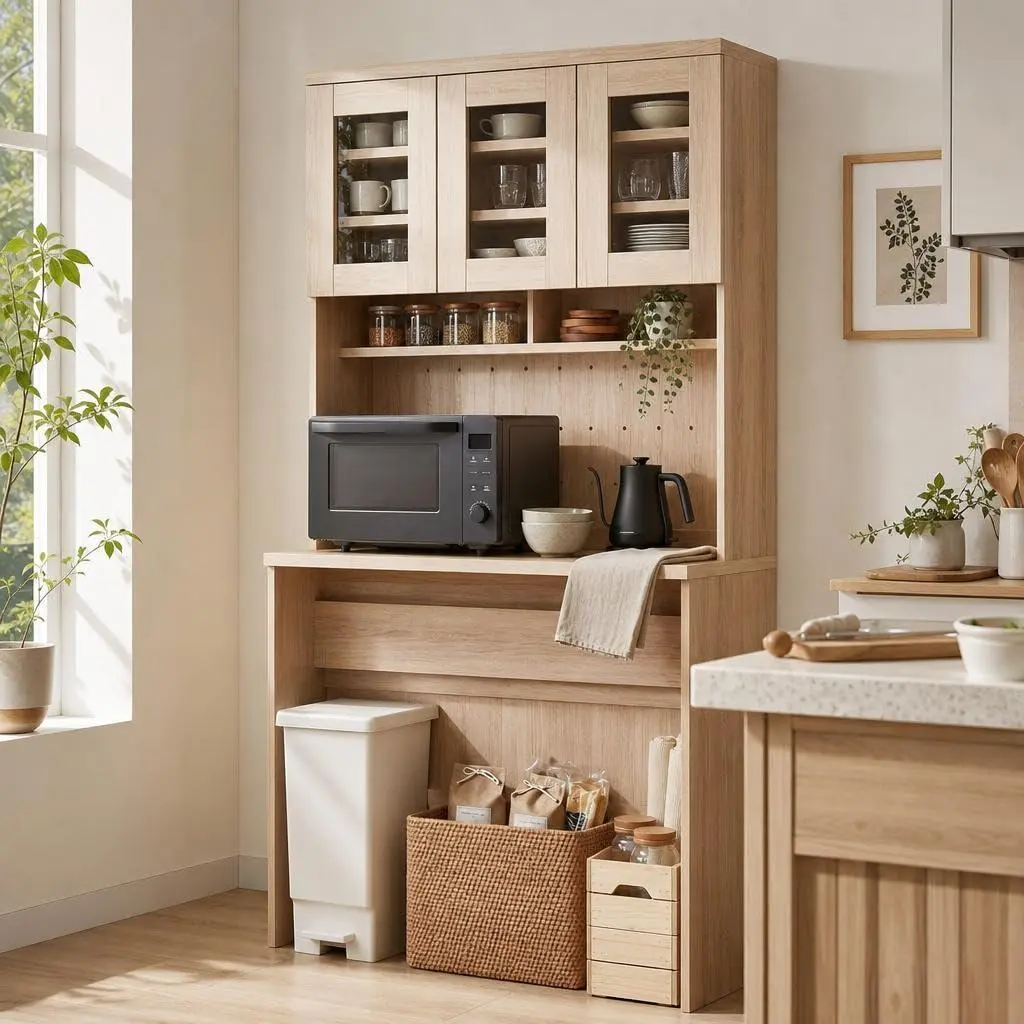 71" Large Kitchen Pantry Cabinet with Drawers and Power Outlet, Tall Kitchen Hutch with Countertop for Kitchen,DIY Pegboard and Drawers, Farmhouse Food Pantry for Living Room