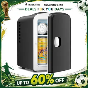 【DealsForYouDays】Antarctic Star Compact Refrigerator, Portable Mini Fridge, 4L Capacity/6 Cans,12oz, Portable Small Refrigerator for Cosmetics, Skin Care and Food , Ideal for Bedroom, Car, Office & Dorm,100% Freon-Free & Eco Friendly
