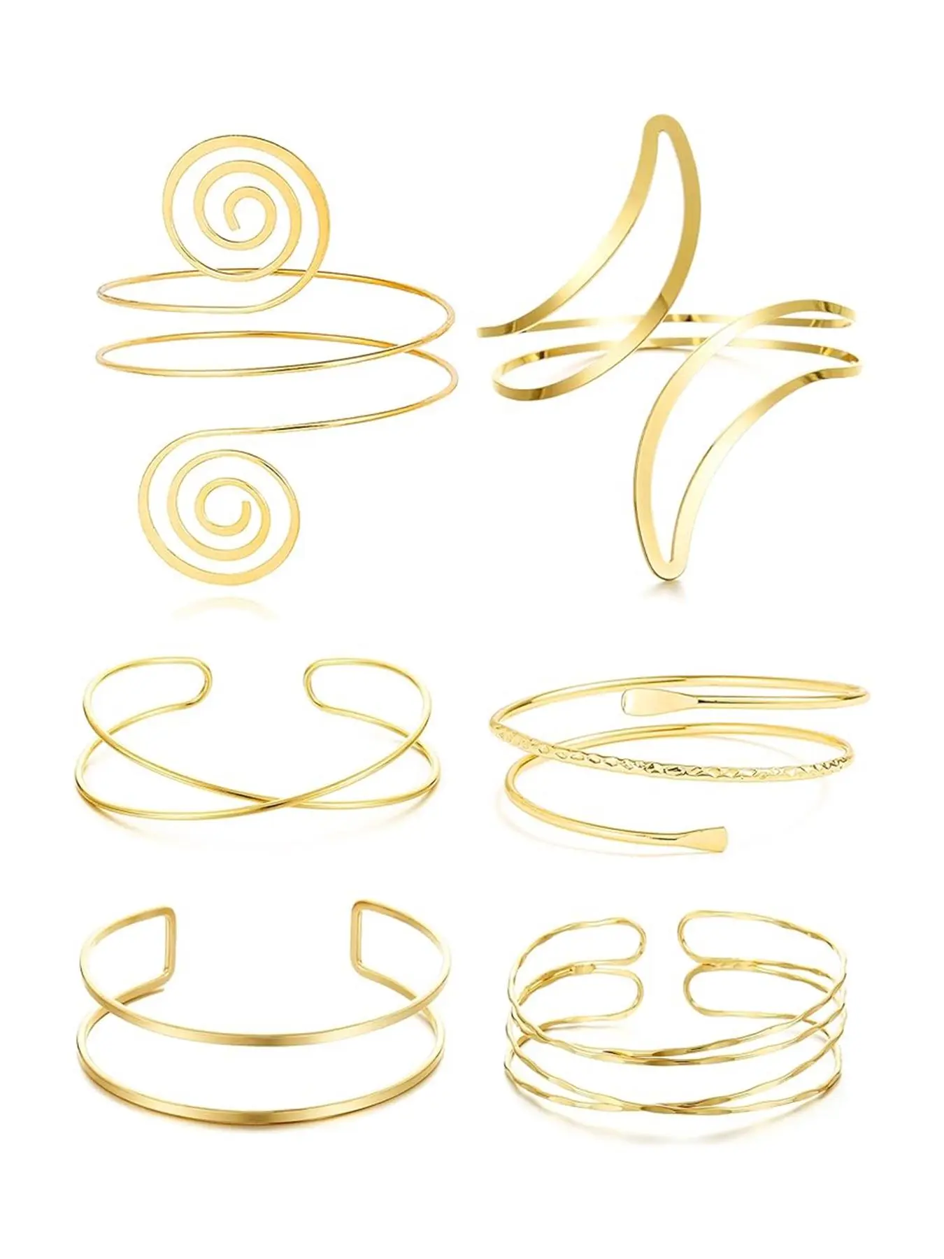 Solid Color Arm Cuff, Wavy Cuff Bangle, Bangle for Women & Girls, All-match Arm Jewelry for Birthday Gift, Fashion Accessories, Twisted Bracelet, Open Cuffs, Cuff Bangles Bracelets