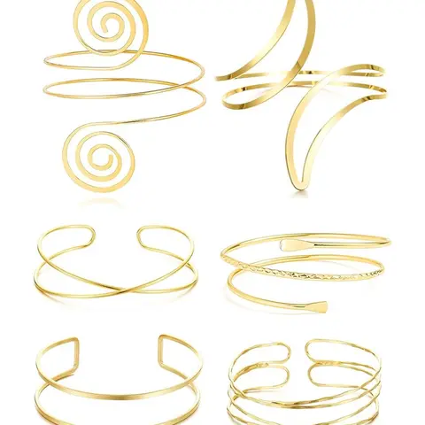 Solid Color Arm Cuff, Wavy Cuff Bangle, Bangle for Women & Girls, All-match Arm Jewelry for Birthday Gift, Fashion Accessories, Twisted Bracelet, Open Cuffs, Cuff Bangles Bracelets