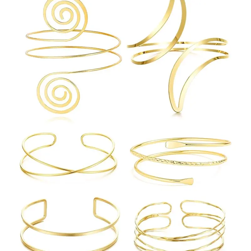 Solid Color Arm Cuff, Wavy Cuff Bangle, Bangle for Women & Girls, All-match Arm Jewelry for Birthday Gift, Fashion Accessories, Twisted Bracelet, Open Cuffs, Cuff Bangles Bracelets