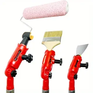 Multi-angle Paintbrush Extender with Swivel Head Extension Pole Attachment, Extensible Pole, Suitable for High Ceilings, Holder for Paintbrushes, Rollers, and Scrapers, Ideal for Painting Walls, Corners, and Hard-to-reach Areas