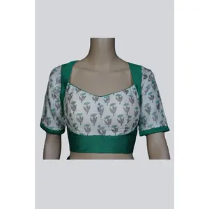 JCS Exclusive Cotton Designer Blouse with Pad, Back Open and Tassels