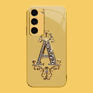 Suitable for [Galaxy S23 5g] high-end phone case🥰，Features a premium-look printed design—not actual 3D diamond studs—with all 26 letters available for you to choose from，drop-resistant and fingerprint-resistant YM99