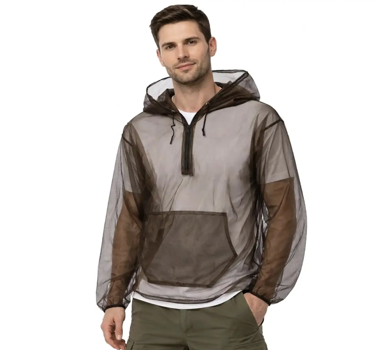 Mosquito Net Suit Jacket & Pants Set No-See-Um Bug Protection Clothing with Full Face Hood for Hiking, Fishing, Camping & Outdoor Activities