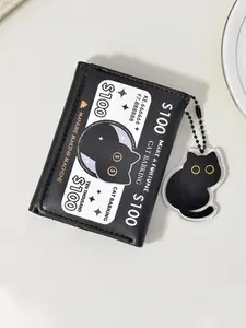 Cute Cat Pattern Trifold Wallet, 2025 New Style Large Capacity Multi-card Wallet, Fashionable Trifold Wallet for Women & Girls, Casual Trendy Versatile High-quality Daily Wallet