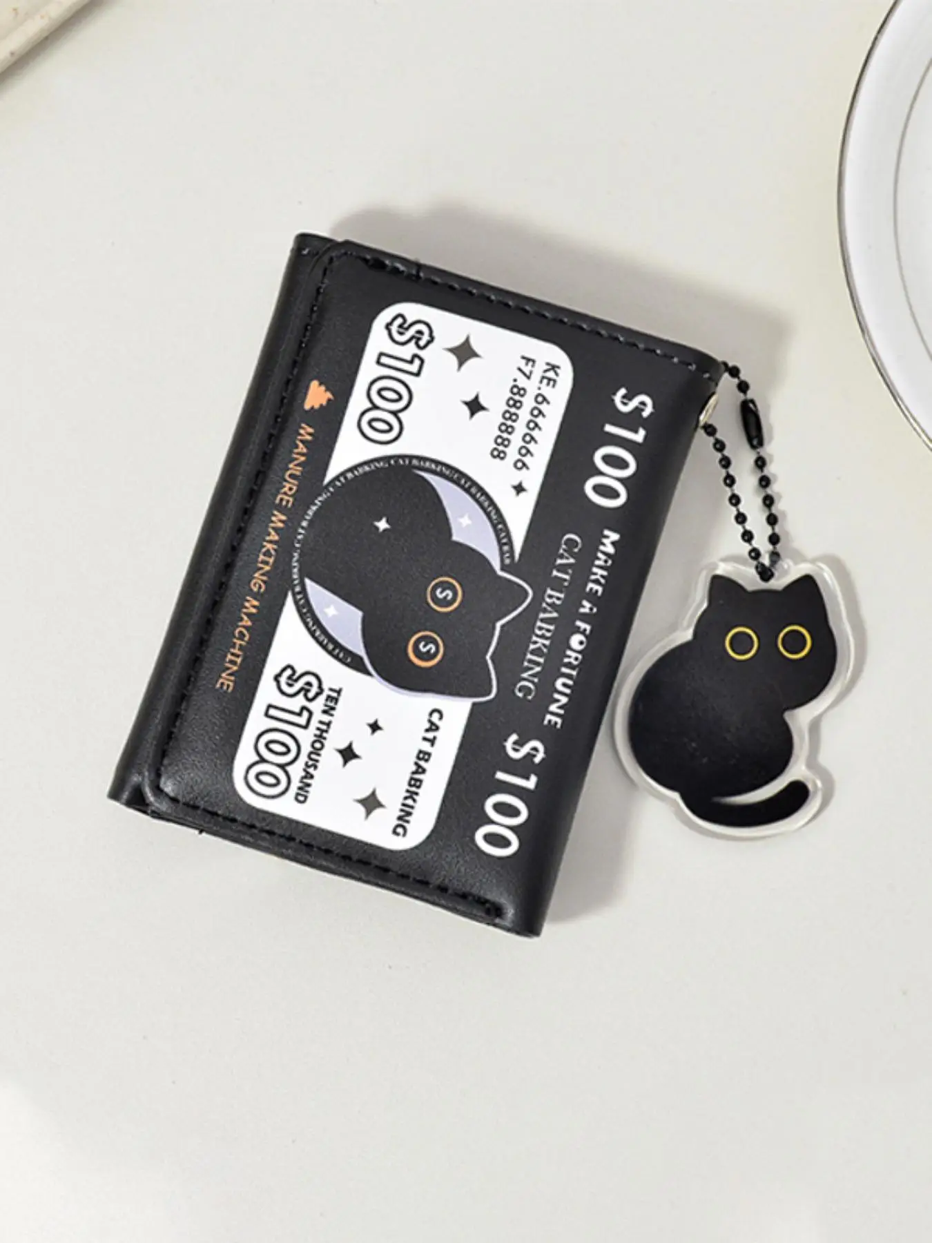 Cute Cat Pattern Trifold Wallet, 2025 New Style Large Capacity Multi-card Wallet, Fashionable Trifold Wallet for Women & Girls, Casual Trendy Versatil