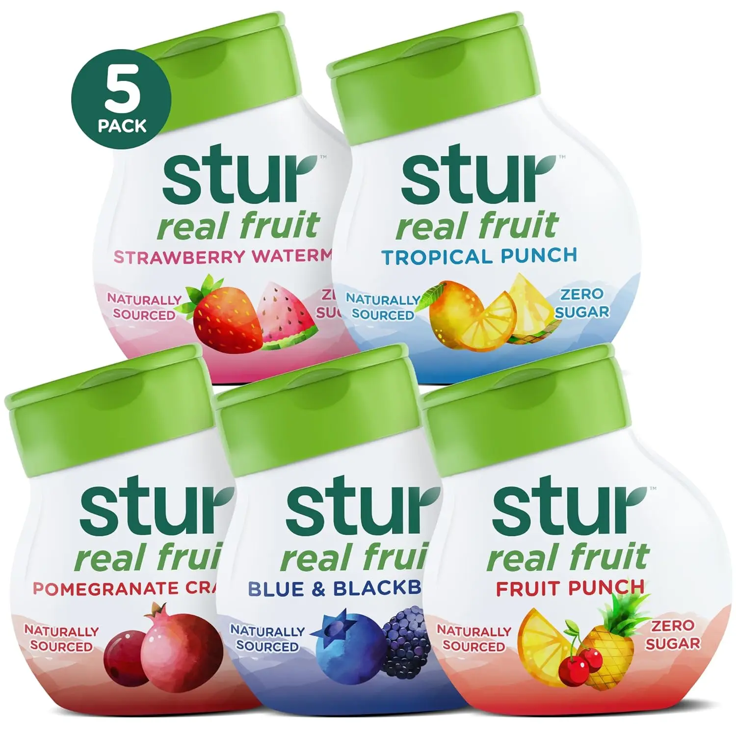 Stur Liquid Water Enhancer – Classic Variety, Sugar-Free, 5 Bottles Beverage Fruit Juice Natural