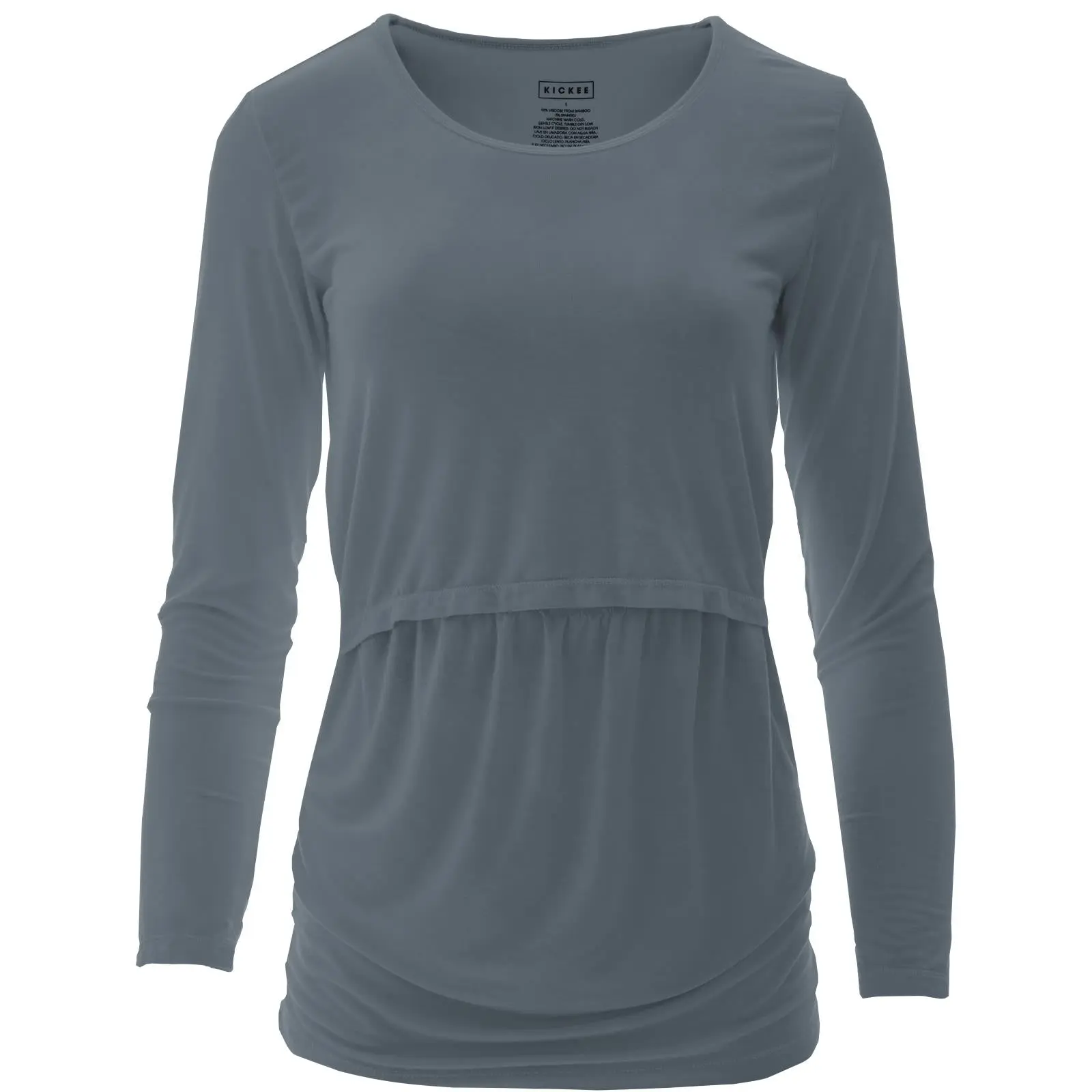 Women's Long Sleeve Nursing Tee in Slate