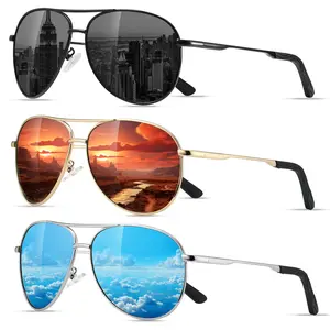 Eiuizah Polarized Aviator Sunglasses for Men Women, Classic SunGlasses for Driving, Fishing, with UV Protection