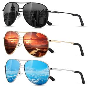 Eiuizah Polarized Aviator Sunglasses for Men Women, Classic SunGlasses for Driving, Fishing, with UV Protection