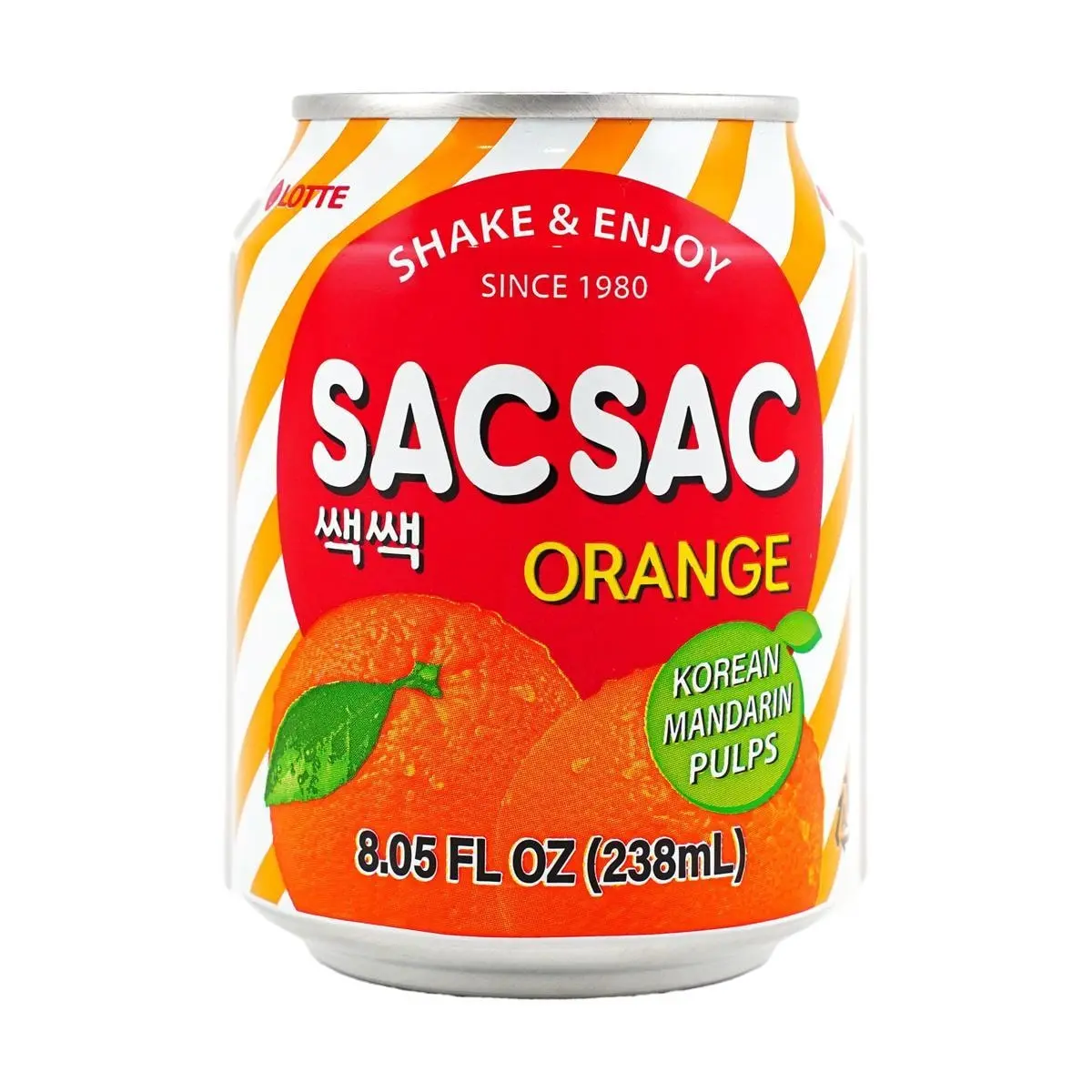 LOTTE SAC Orange Juice Drink with Vitamin C, 238ml - Authentic Korean Beverage