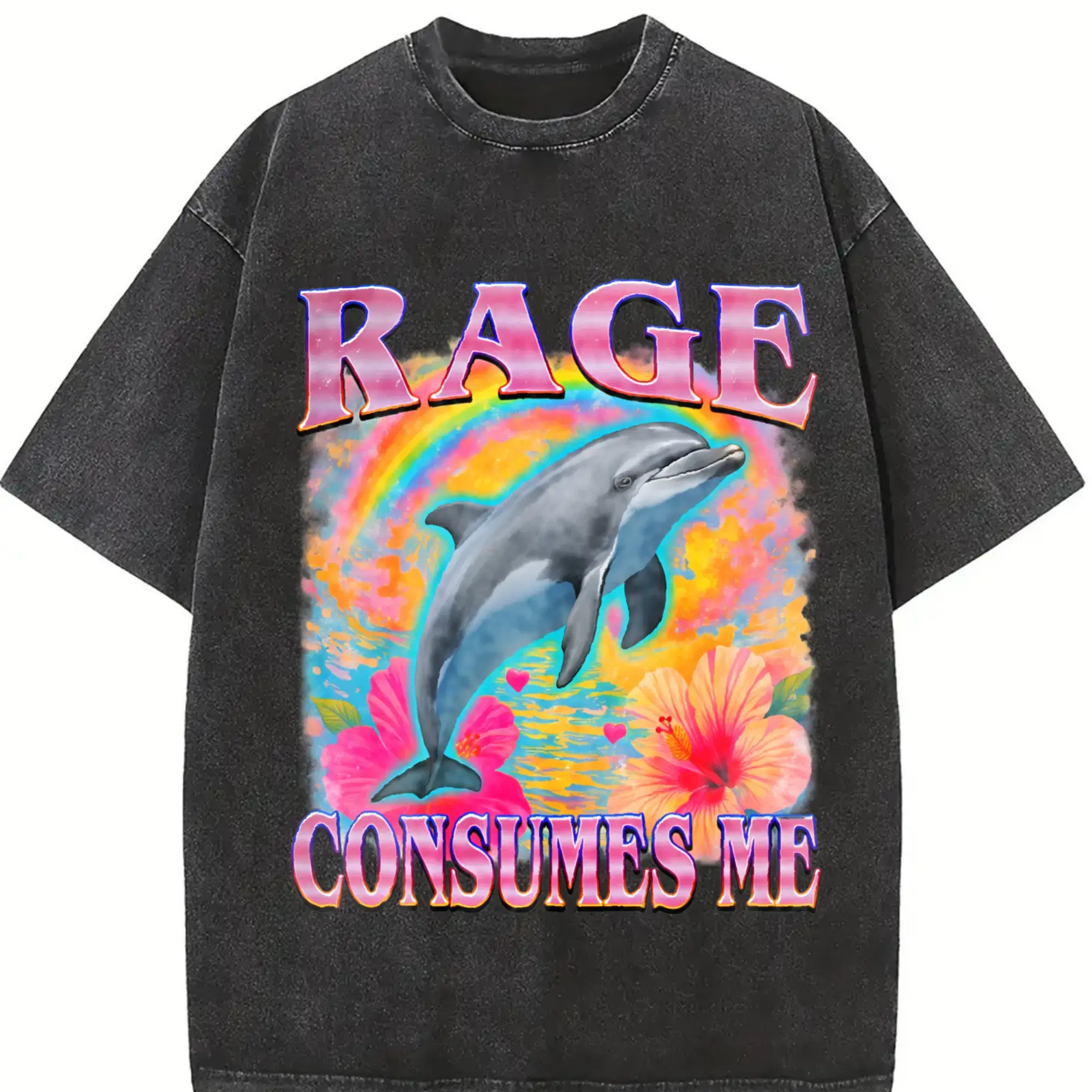 Rage Consumes Me Dolphin Tshirt, Retro Comfort Colors Funny Dolphin Meme Shirt, Silly Dolphin Shirt, Weirdcore Gifts, Weird Unisex Shirts