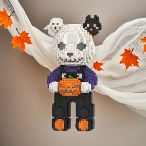 2900pcs Halloween Skull Pumpkin Lucky Bear 3D Puzzle, Creative Room Decor, DIY Craft Gift for Birthday/holiday Decoration
