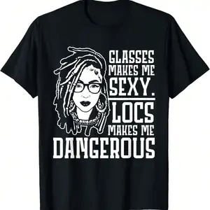 FEEGO Locs Make Me Dangerous Afro Hair Black American African Girl T-Shirt