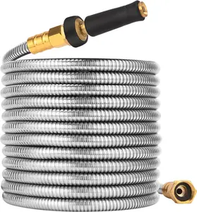 Rosy Earth Stainless Steel Garden Hose, 25/50/75/100FT High Pressure, Kink Resistant,Suitable for Outdoor Use