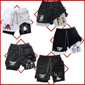 2-in-1 Double-Layer Slim Fit Fitness Shorts for Men Quick Drying Breathable Polyester Sports & Fitness Shorts Ideal for Summer Workouts