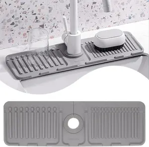 Faucet Mat for Kitchen Sink - Upgraded Premium Silicone Splash Guard with Fast Drying Properties - Protective Sink Tray Ideal for Stone Sinks in Kitchen & Bathroom