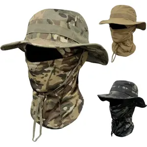 Breathable Outdoor Bucket Hat with Neck Gaiter UV Protection Tactical Gear for Sun Safety