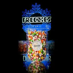 FREEZIES Love It Size Rainbow Crunchies Fruity Bites 1 Pound Clear Plastic Pouch High-Quality Ingredients Perfect Snack Treat Candy Sweet