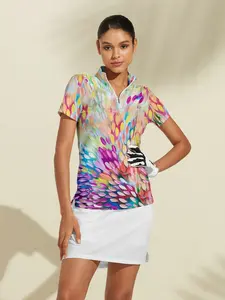 Women's Golf Polo Shirt Yellow Short Sleeve Top Ladies Golf Attire Clothes Outfits Wear Apparel #18333469