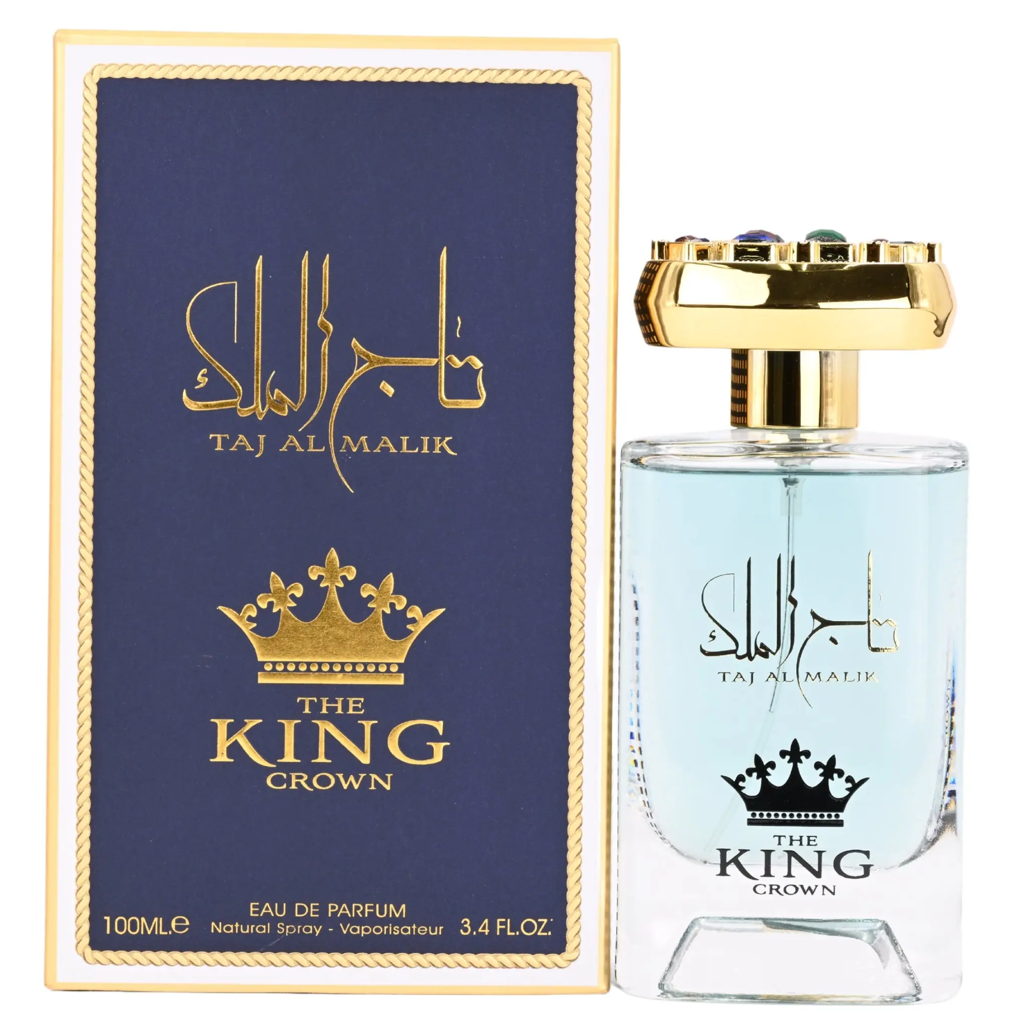 Ard Al Zaafaran Taj Al Malik The Crown King Men's EDP Intense Perfume - 3.4 fl oz, Elevated Glamorous Tangerine Orange-Flavored Bottle Fragrance, Bold Spicy Woody Citrus Scent with Cedarwood Base, New in Box, Elevated Men's Fragrance, Glamorous Men's Frag
