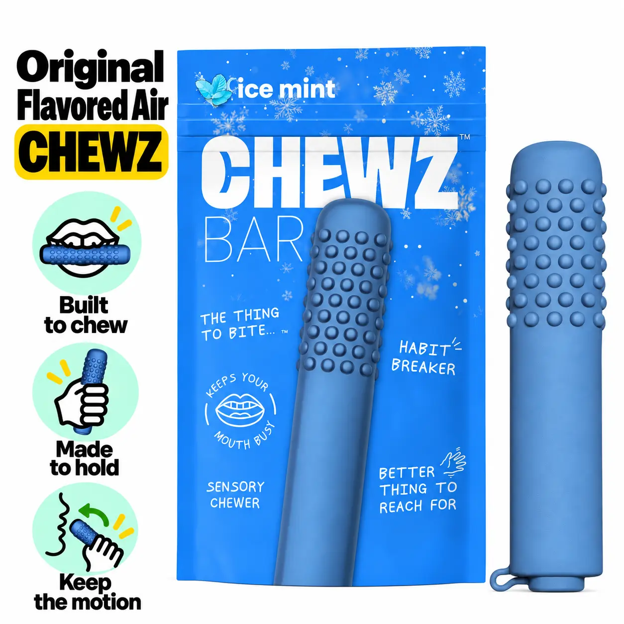 CHEWZ Relaxation and Calmness Chewable Fidget for Chewing, Bitting, Holding, On-the-Go CHEWZ Relaxation and Calmness Chewable Fidget for Chewing, Bitting, Holding, On-the-Go