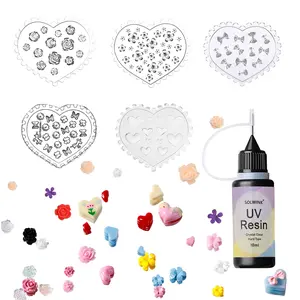 SOLWINK Nail Charm Silicone UV Resin Set DIY Charms Tools Kit