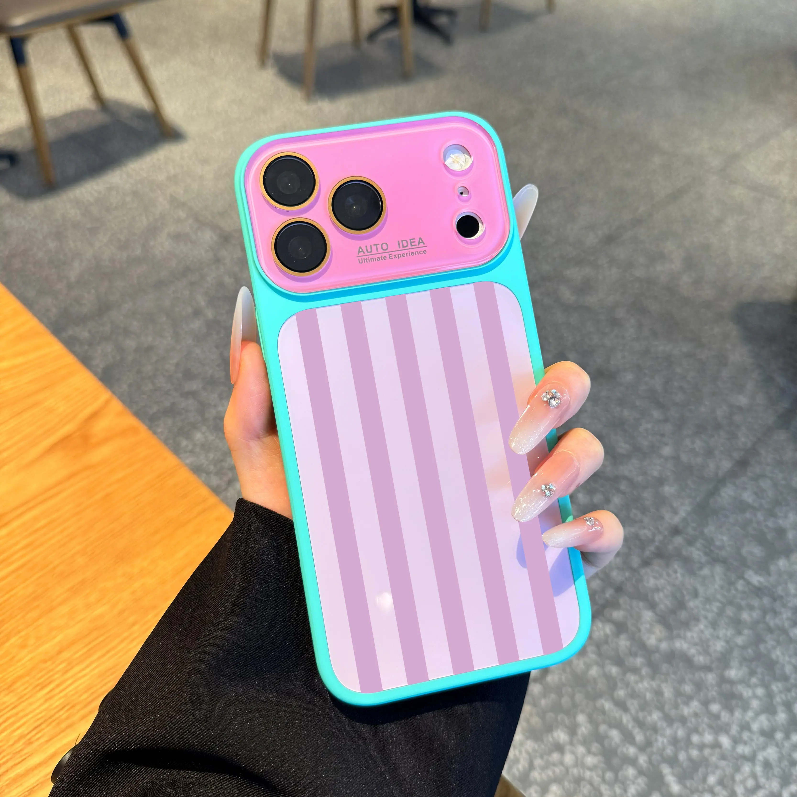 Candy Stripe Phone Case Y2K Color Block Aesthetic Shockproof Protective Cover for iPhone 17/16/15/14/13 Pro Max – Soft Touch Minimal Aesthetic Shockproof Cover, Cute Multi-Color Everyday Protective Case.LU10