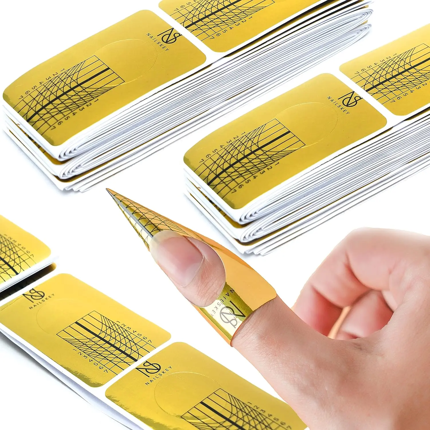 Forms for Gel Builder - 100 Pcs Self Adhesive Nail Extension Stickers for Acrylic, UV & Poly Gel with Tip Sculpting Guide - Nail Art for Home & Salon (Pack of 100)