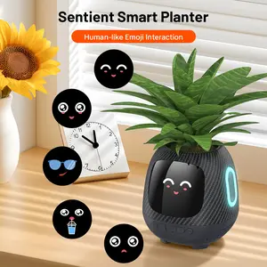 Smart Flowerpots,Smart Pet Planter,Ai Planter,Intelligent Flowerpots,Multiple Expressions,7 Smart Sensors, And Ai Chips Make Raising Plants Easy And Fun For Living Room,Desk,Plant-free