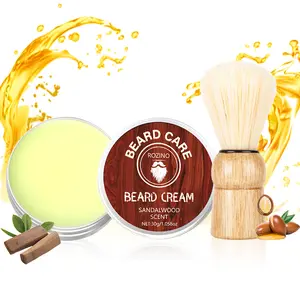 ROZINO Men's Beard Care Shaving Cream - Sandalwood Scented Grooming Essential Facial Moisturizer Foam Cleansing-30g