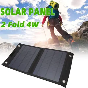 4w/8w Solar Panel Folding Kit, Portable Solar Charger, High Efficiency Monocrystalline Silicon, Ideal for Camping, Cycling, Hiking, Emergency Use, Foldable Solar Panels