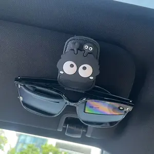 Magnetic Car Sun Visor Glasses Clip, Cute Coal Elf Design, Strong Magnetic Holder, Fashion Glasses Holder, Car Interior Accessory, Car Organizers