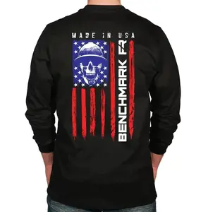 FR Benchmark Skull Flag Flame Resistant Long Sleeve Shirt Logo Graphic Hoodie Menswear, Womenswear, Cotton Shirt, T-shirt, Sweatshirt, Hoodie YC9