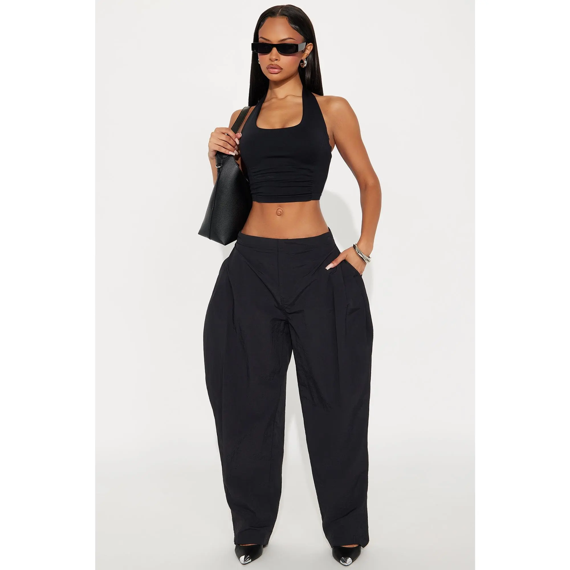 Nylon Windbreaker Pant - Black Nylon Windbreaker Pant - Black