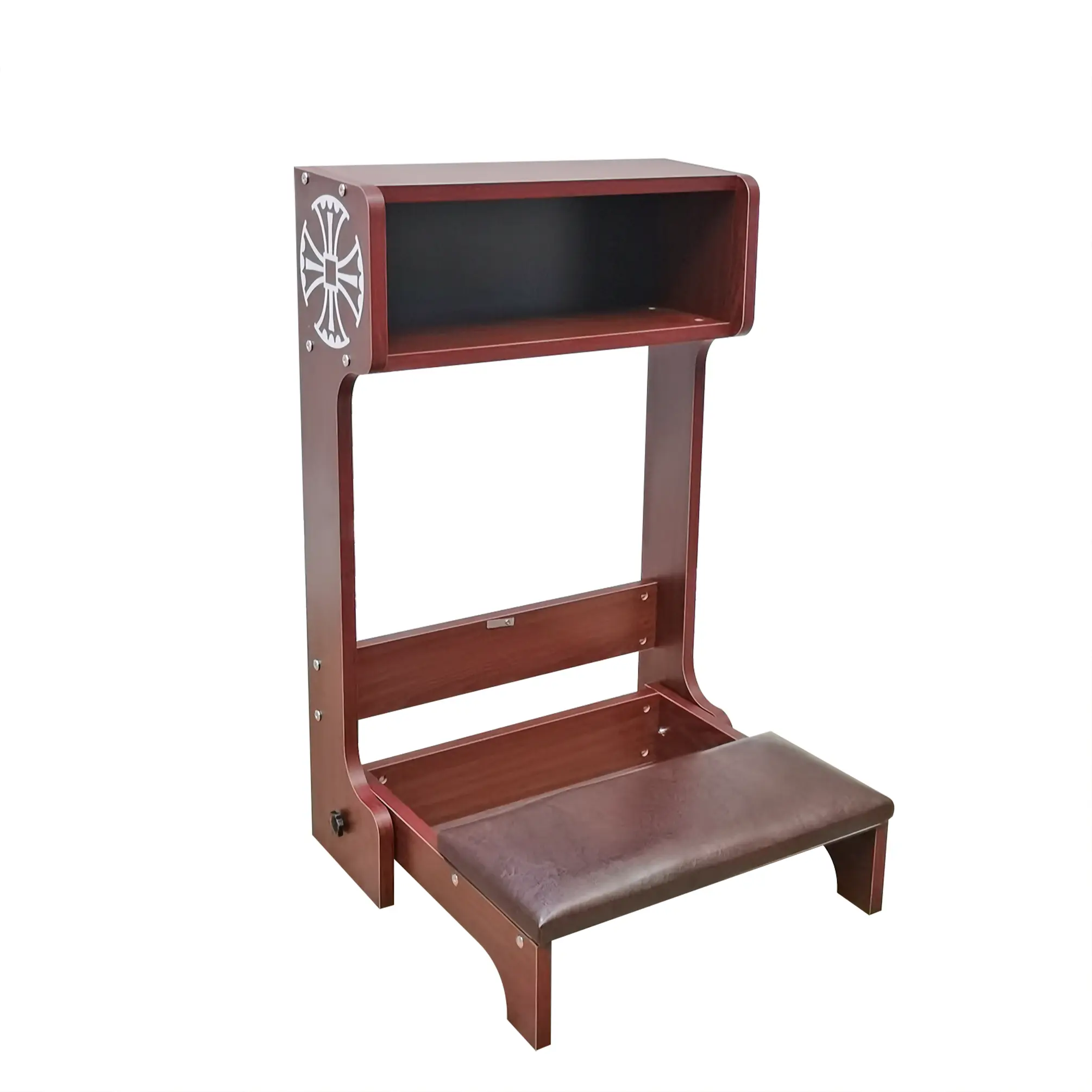 FixtureDisplays® 20 X 32 X 20" Prayer Bench, Padded Kneeler with Book Shelf, Sturdy Wood (MDF) Easy Fold-away Prayer Table Chair 10211